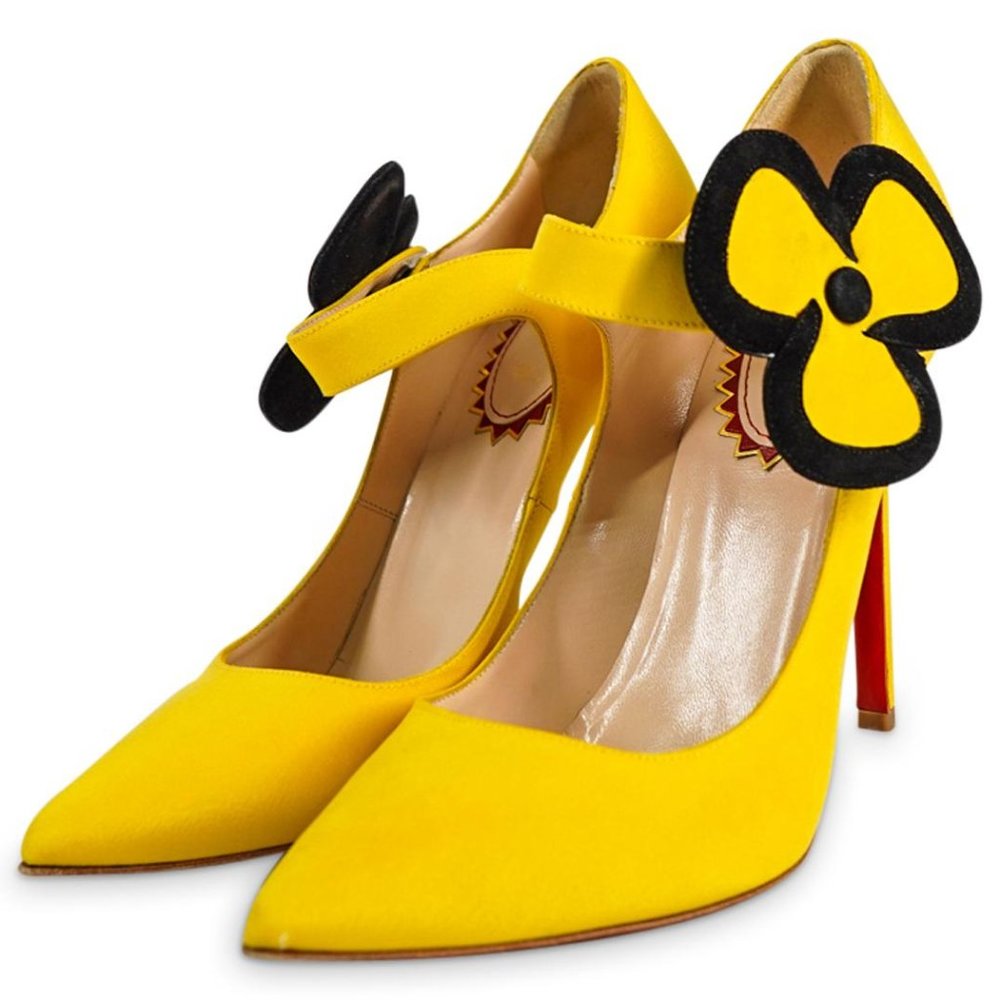 Christian Louboutin Pensee 20Ans 120 Crepe de Chine/Suede SZ 37.5